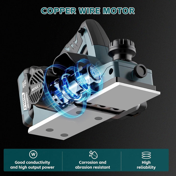 Akku-Hobel kompatibel mit Makita 18V-Akku (82mm, ohne Akku/ohne Ladegerät), 20.000 U/min, Elektrisch