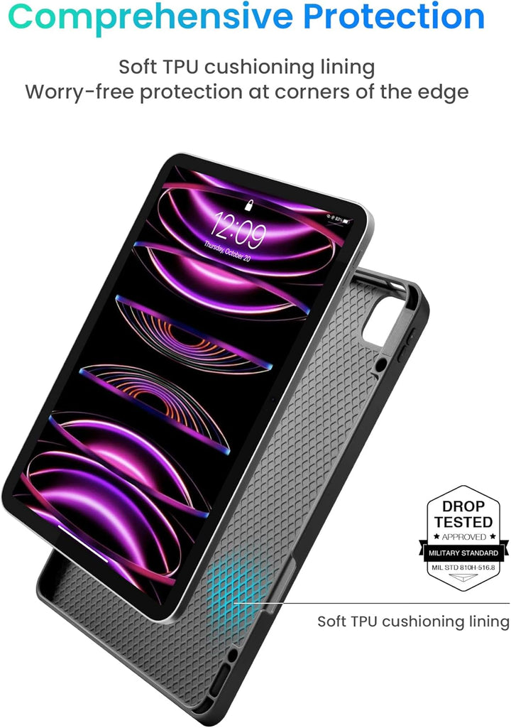 tomtoc Vertikale Hülle Case für 12,9-Zoll iPad Pro 6./5. Gen (M2&amp;M1) 2022-2021, Schutzhülle mit iPad