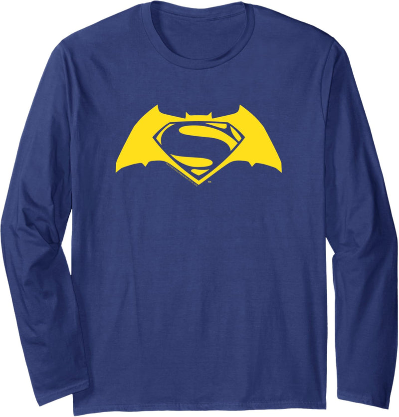 Batman v Superman Simple Yellow Logo Langarmshirt