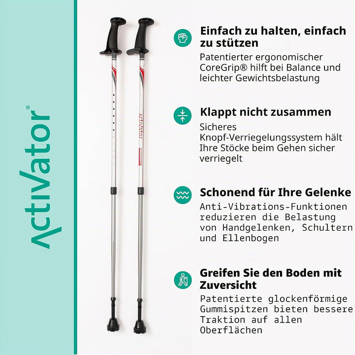 ACTIVATOR Walking Stöcke für Rumpfstärkung, Stabilität und Off-Loading
