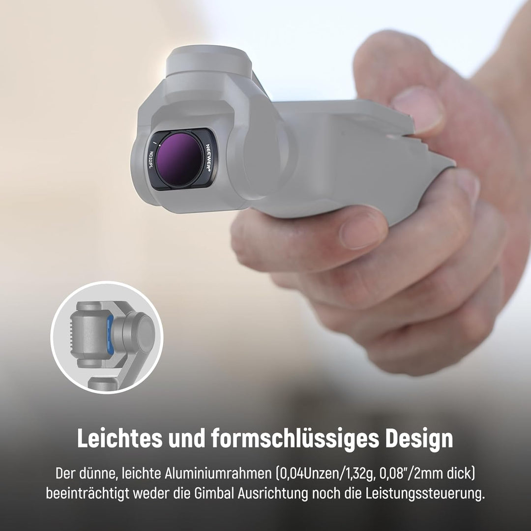 NEEWER Magnetisches ND Filter Set, kompatibel mit DJI Osmo Pocket 3 Creator Combo Zubehör, 4er Pack,