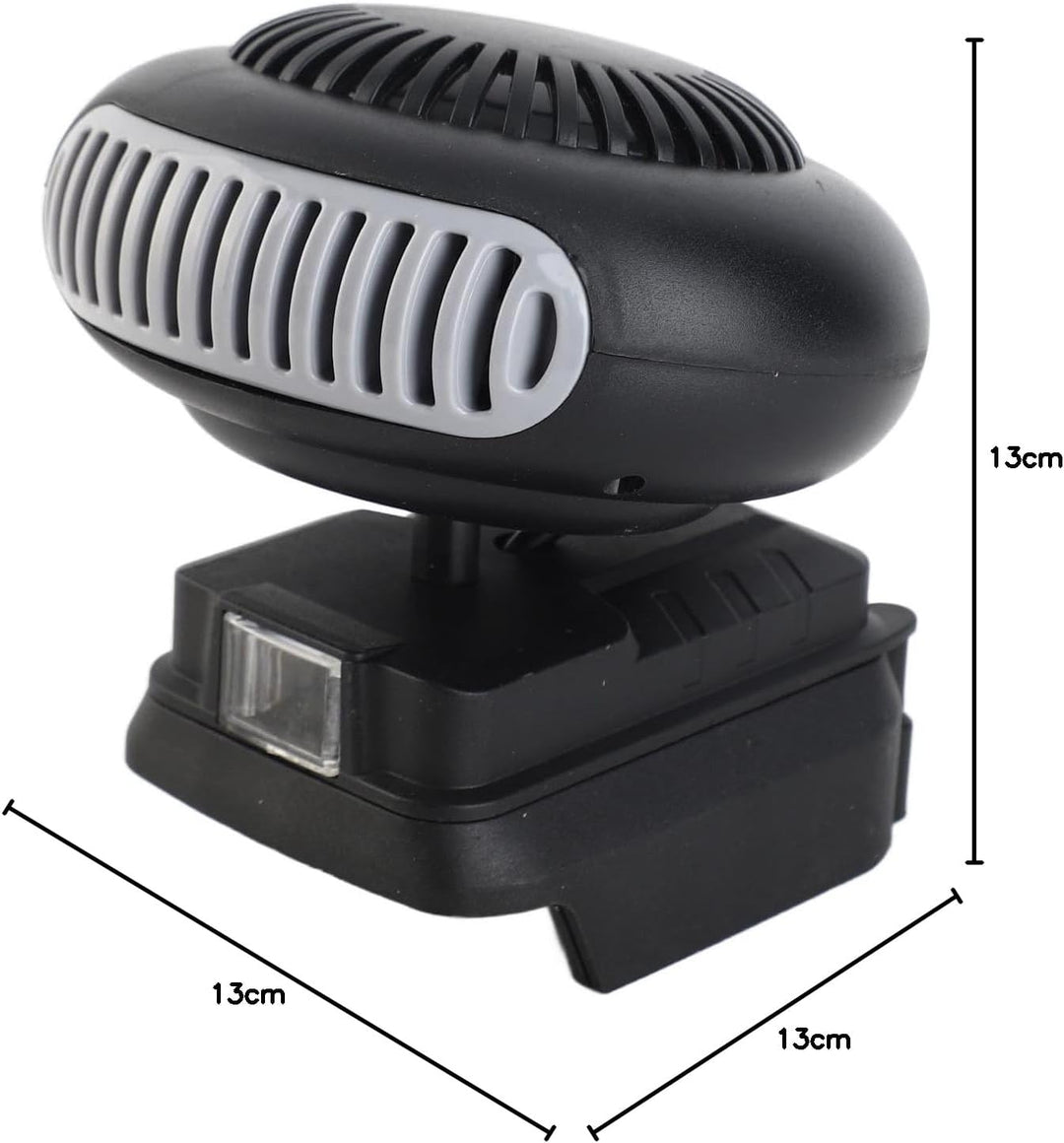 Wakects 18V Heizlüfter Tragbarer Kleiner Heizventilator 2 Temperaturstufen 30-80°C Leiser Betrieb mi