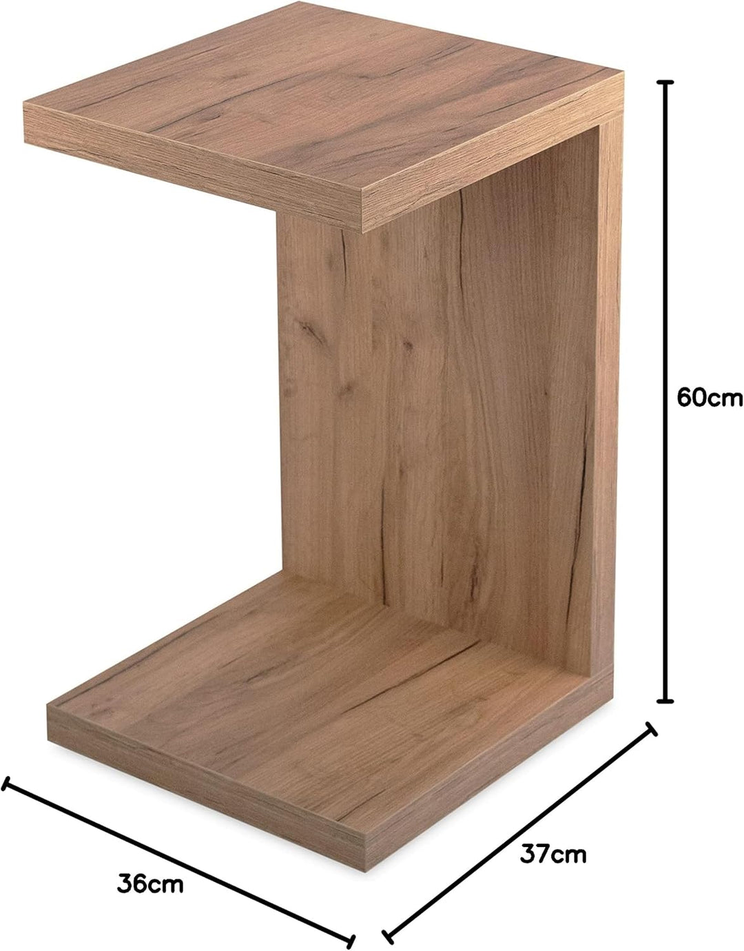 STEMA Seyfried Beistelltisch Chris Wildeiche - Couchtisch 60x37x36 - Keine Montage fest verleimter W