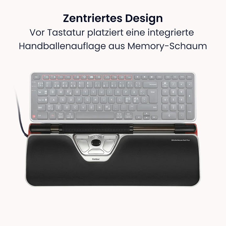 Contour RollerMouse Red Ergonomische Maus erweiterter Handgelenkstütze Memory Schaum, Ideal für RSI