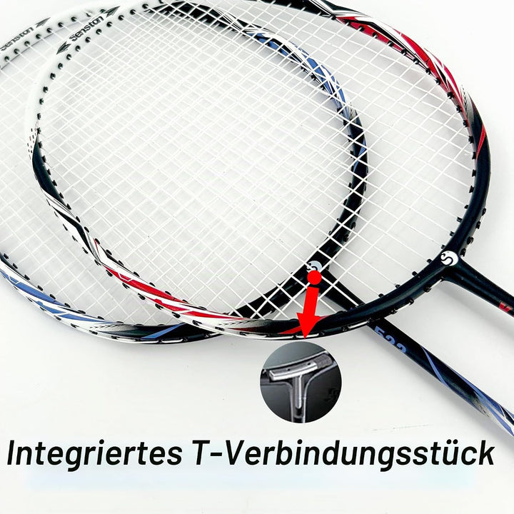 Senston Graphit Badminton-Set Leichtgewicht Badmintonschläger mit Schlägertasche Badminton Schläger