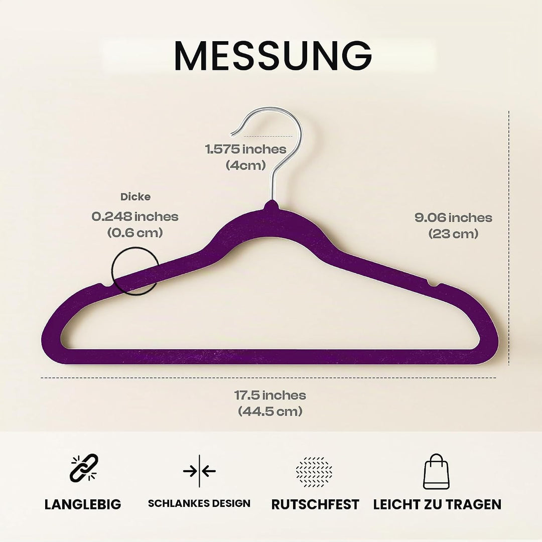 Utopia Home Premium Samt Kleiderbügel - rutschfeste &amp; langlebige Kleiderbügel - 360 Grad drehbare Ha