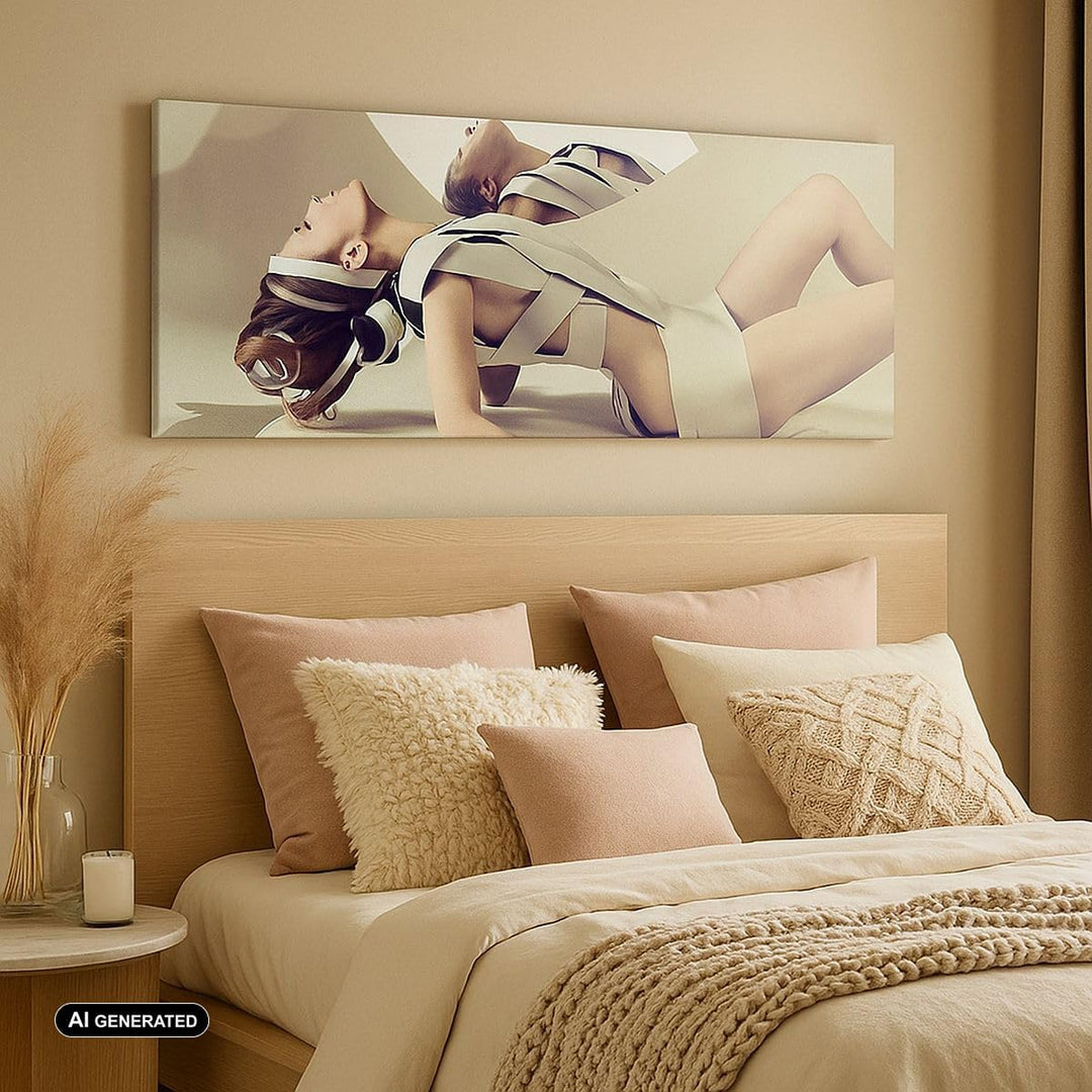 Wandbilder Dekoration Wohnzimmer Weiblich modell posieren beine Panorama Bilder auf Leinwand 120x50c