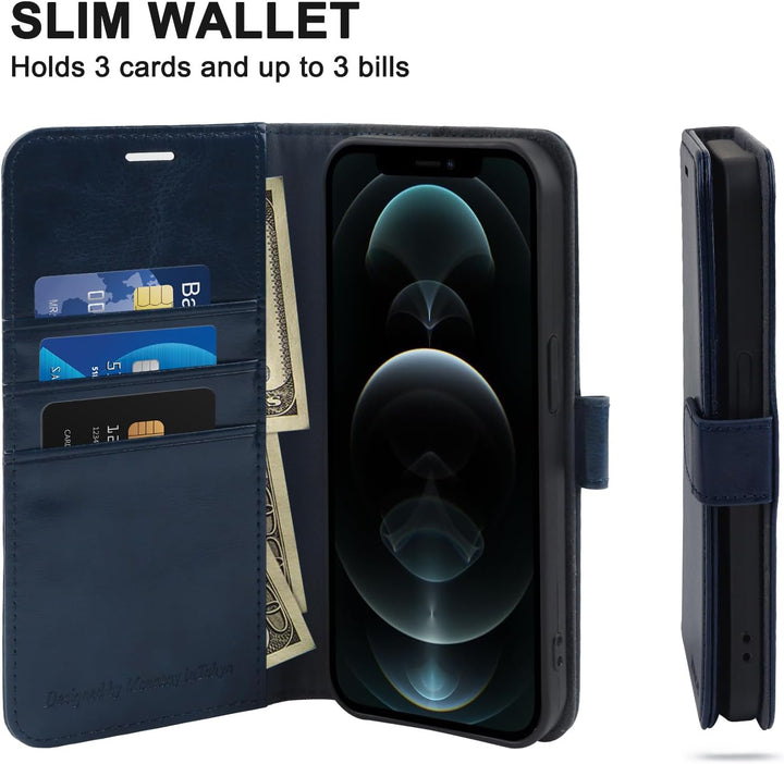 MONASAY Hülle Fit für iPhone 11 Pro Max Handyhülle 6.5 Zoll,[Schutzglas][Kartenfach][Standfunktion][