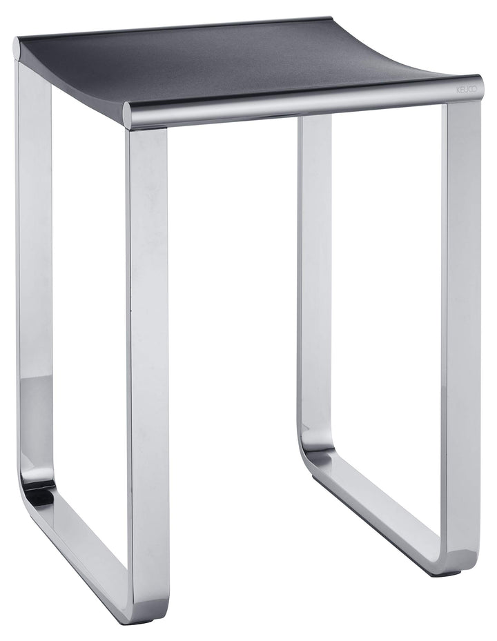 Keuco Bad-Hocker in Chrom und anthrazit, Anti-Rutsch Füsse für die Dusche, bis 100 kg, 46,9 cm hoch,