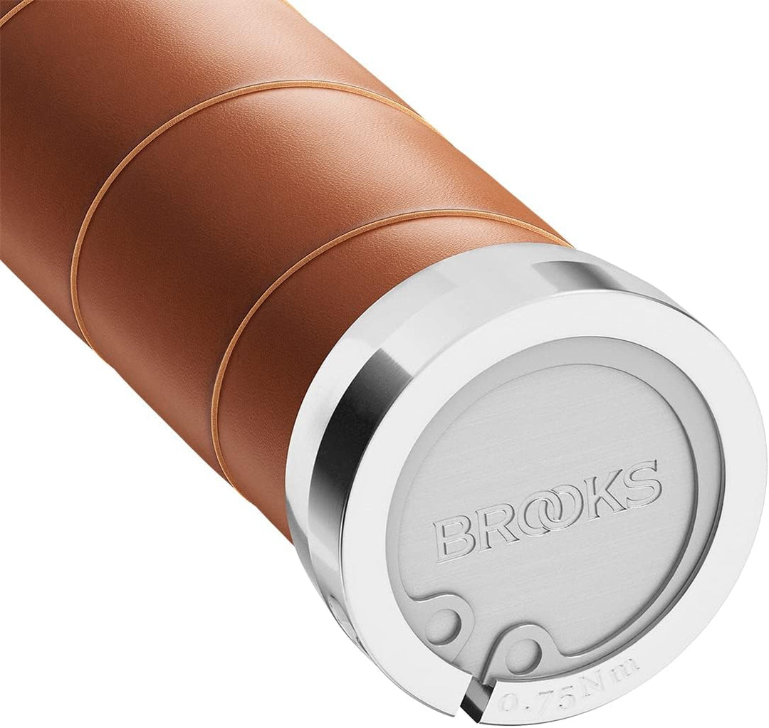 Brooks Art: Uni Slender Ledergriffe (130 + 130 mm) – Honey – New22 Lenker, goldfarben, Standard