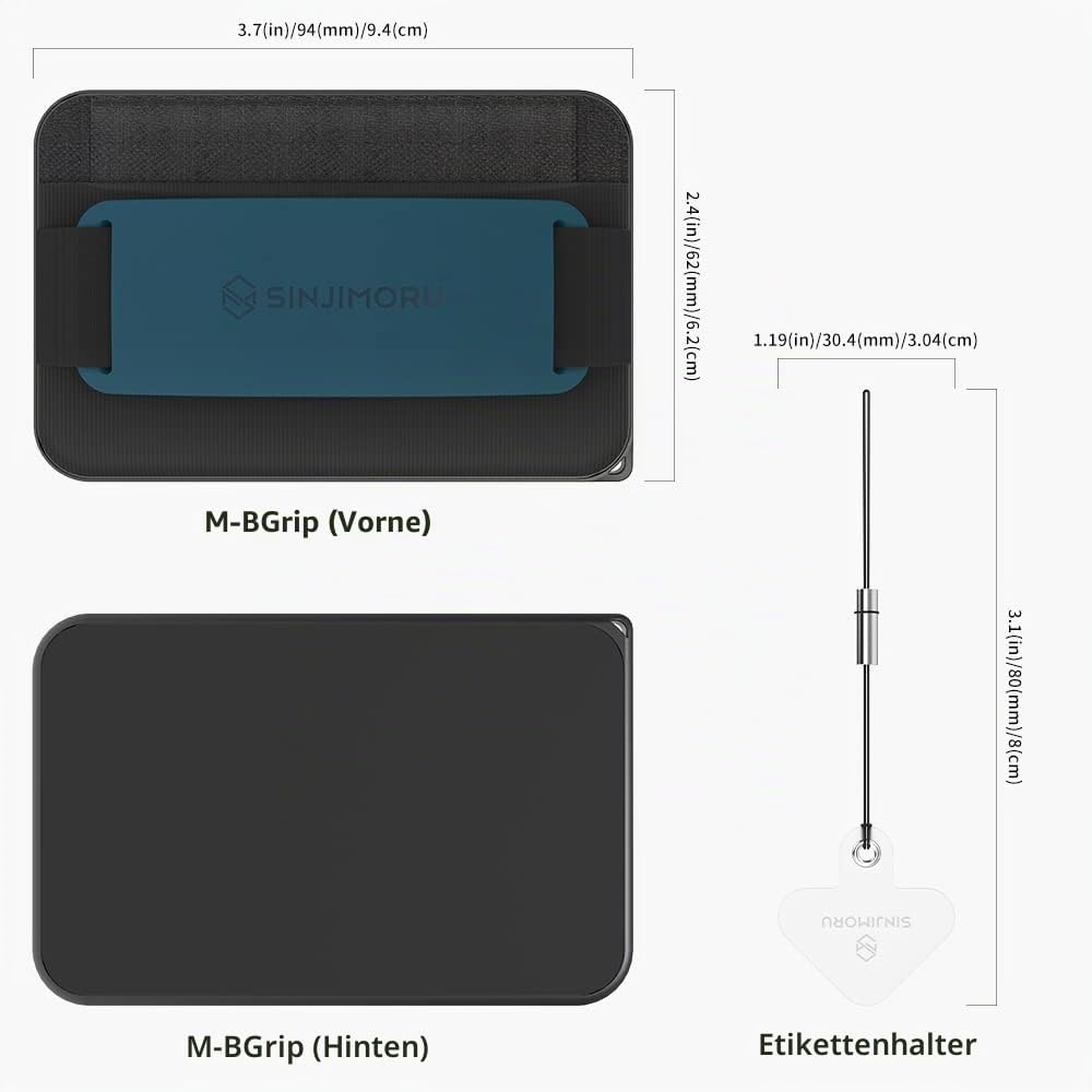 Sinjimoru Rutschfester Magnetischer Handy Kartenhalter mit Fingergriff, Kreditkartenetui kompatibel