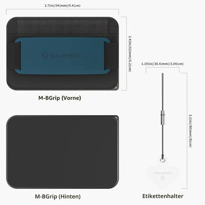 Sinjimoru Rutschfester Magnetischer Handy Kartenhalter mit Fingergriff, Kreditkartenetui kompatibel