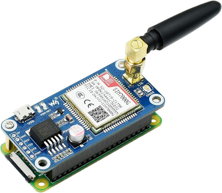 SIM7000G NB-IoT/Cat-M/Edge/GPRS HAT for Raspberry Pi Series, Low Power Narrow Band Cellular IoT Comm