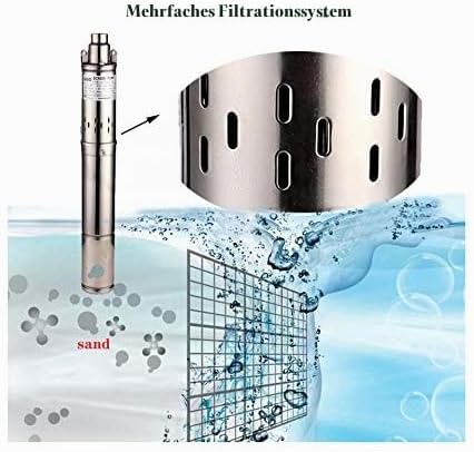 SHYLIYU Tiefbrunnenpumpe 220V Tauchpumpe Edelstahl Tauchpumpe oder Hauswasserwerk und Garten (0.25KW