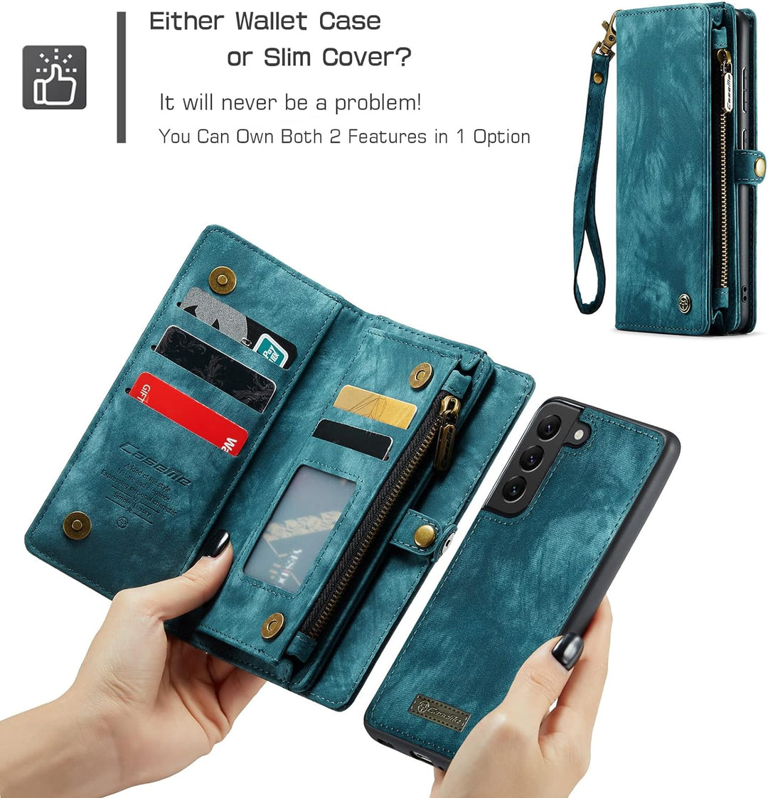 UFinetech Abnehmbare Samsung Galaxy S21 Plus Hülle Tasche Handy TPU Leder Flip Magnetische mit Band