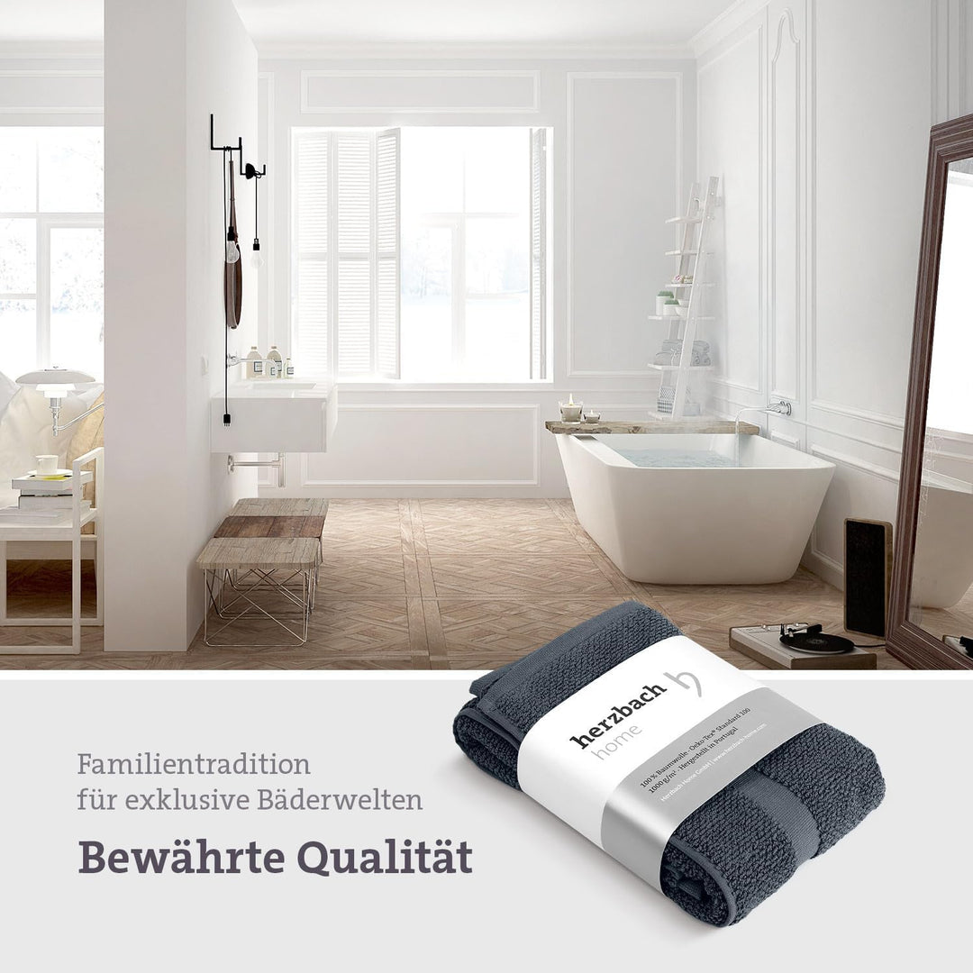 herzbach home Badvorleger Set 100% Baumwolle | Duschvorleger | 1.000 g/m² | Saugfähig | Waschbar (An