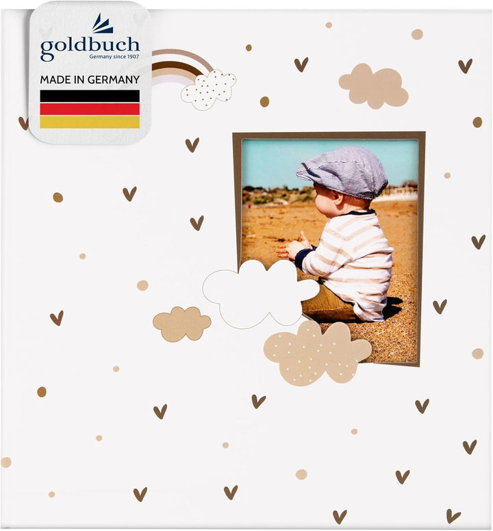 goldbuch Babyalbum Little Dream mit Ausstanzung für eigenes Bild, Leinenstruktur Fotoalbum, 58 weiss