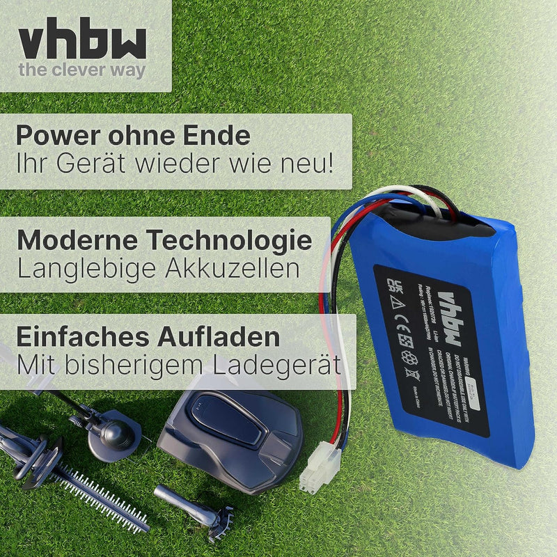 vhbw Akku Ersatz für Yard Force 1920726 für Rasenmäher Rasenroboter (1500mAh, 18V, Li-Ion)