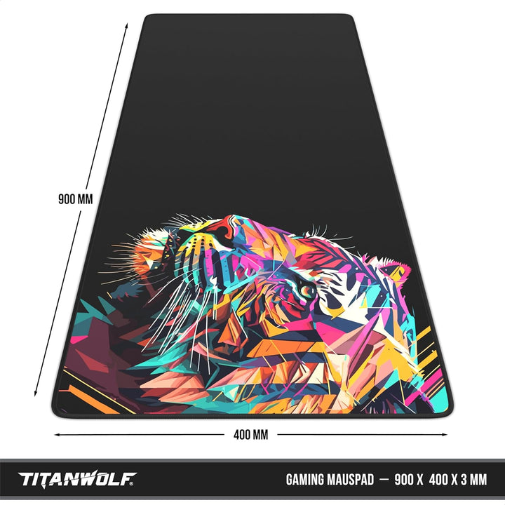 CSL-Computer TITANWOLF - XXL Speed Gaming Mauspad 900 x 400mm - XXL Mousepad - Tischunterlage Large