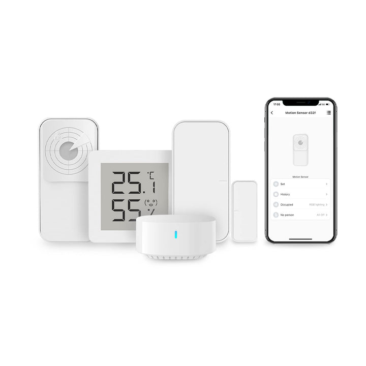 Broadlink Smart Home, Fastcon Sensor-Kit – inklusive Radar-Bewegungssensor, Türsensor, Temperatur- u