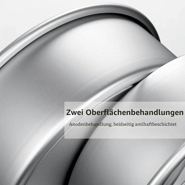 Gesentur Kuchenform Rund Backformen Set aus Eloxiertem Aluminium Antihaftbeschichtung, mit Boden Abn
