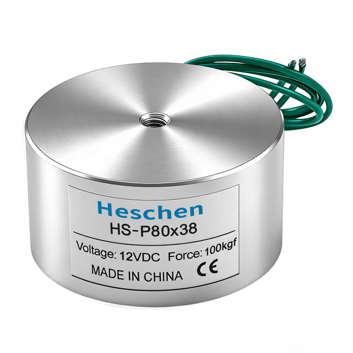 Heschen Elektromagneten Magnet Magnetventil HS-P80/38, OD: 80 mm, DC 12 V, 100 kg/220 lb