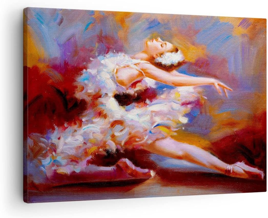 Bilder auf Leinwand Balletttänzer tanzen Leinwandbild mit Rahmen 70x50cm Wandbilder Dekoration Wohnz