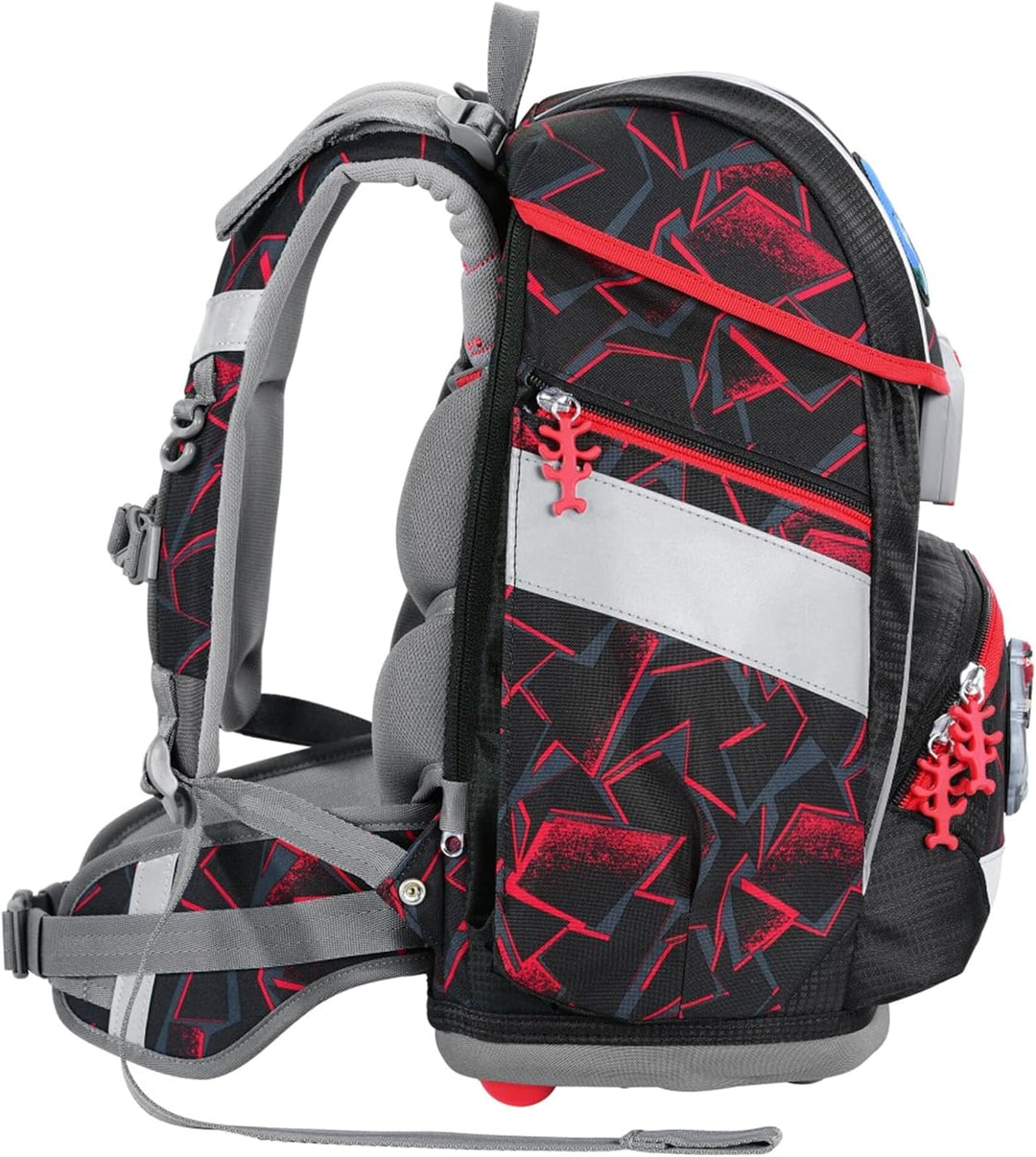 Step by Step Schulranzen-Set 2IN1 Plus Ninja Yuma, 6-teilig, schwarz-rot, ergonomischer Tornister mi