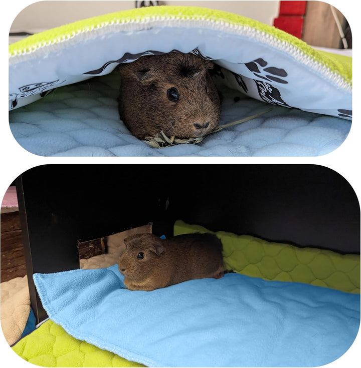 NEO SOLVO Fleecedecke Über Streu für Meerschweinchen und Kaninchen –50 x 60 cm, faltbar – saugfähige