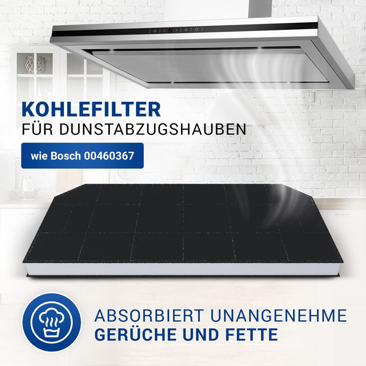 VIOKS Dunstabzug Filter Dunstabzugshaube Aktivkohle 487x230mm Ersatz für Siemens Dunstabzugshaube Bo