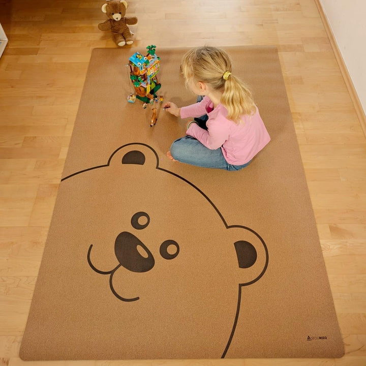 Secoroco Spielmatte aus Kork. Schadstofffreie Krabbelmatte für Babys und Kinder. Teddy 140x110 cm 14