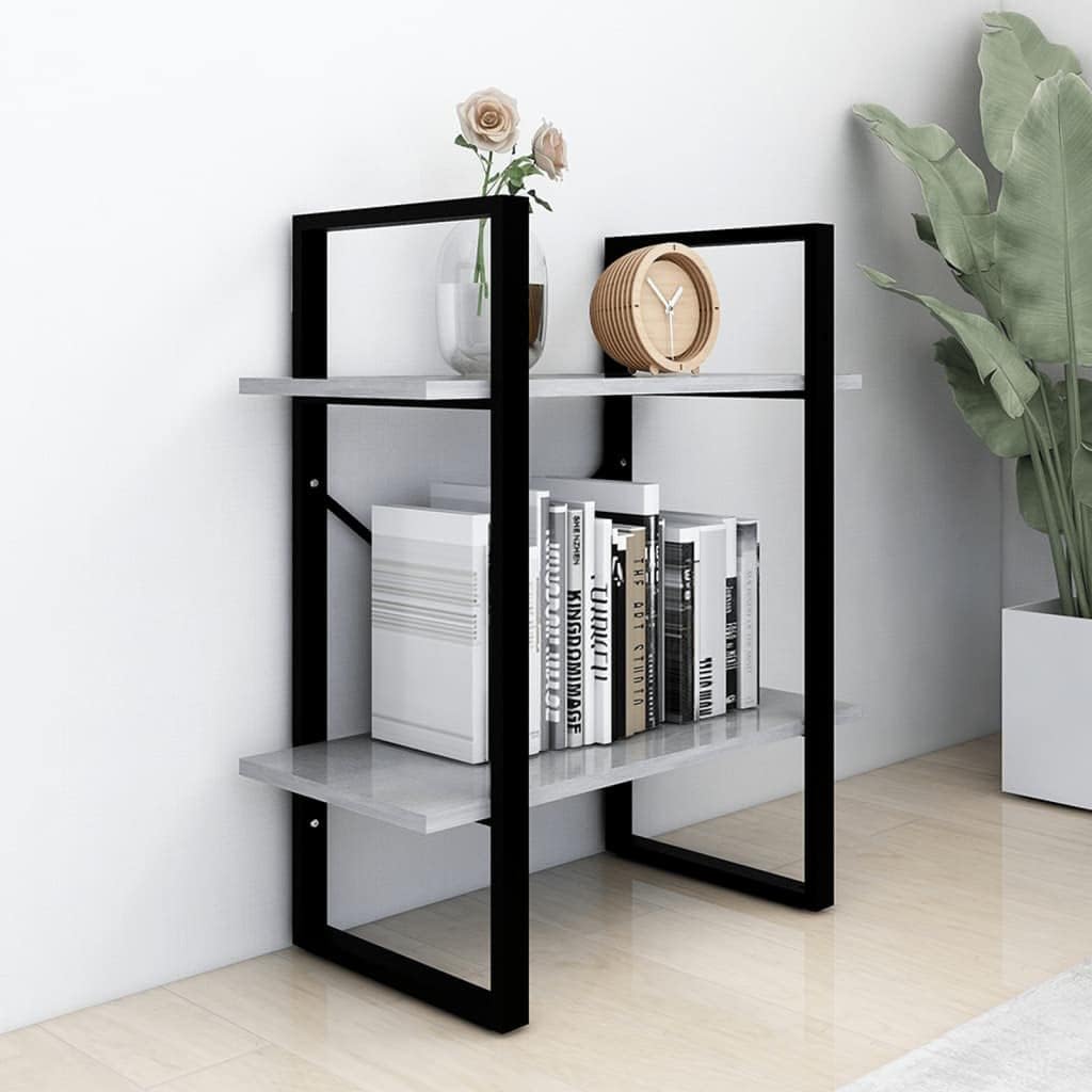 homiuse Metallregal Betongrau Leiterregal 60x30x70 cm BüCherregal KüChenregal Wand Kinder BüCherrega