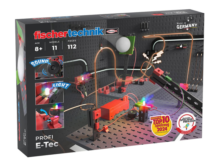 fischertechnik E-Tec 571905 – Elektrik-Baukasten für Kinder, Experimentierkasten mit 11 Modellen, ab