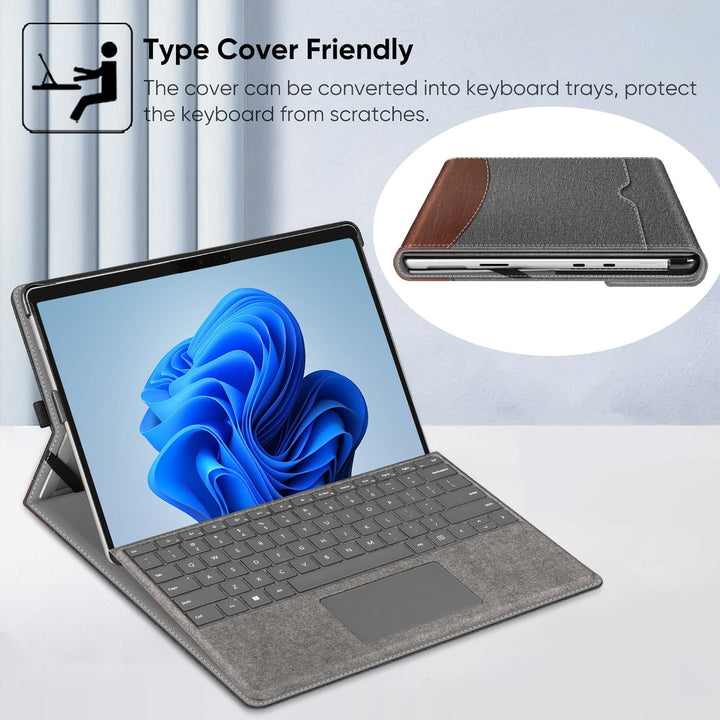 Fintie Hülle für Microsoft Surface Pro 8 13 Zoll (2021) - Multi-Sichtwinkel Hochwertigem Kunstleder