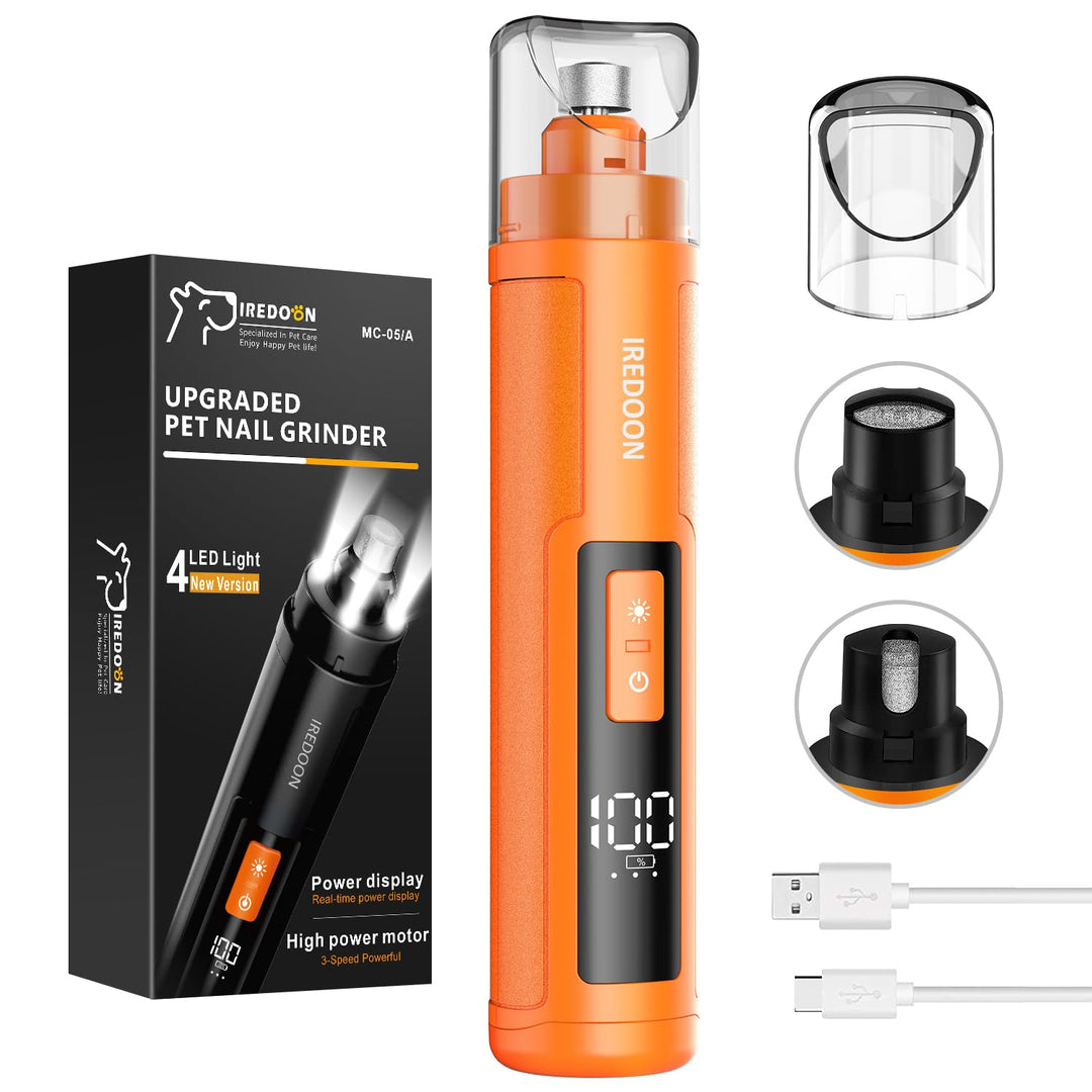 Profi Krallenschleifer für Hunde 3-Gang Mit 4 LED-Leuchten – Neuester Krallenschleifer Mit Leistungs