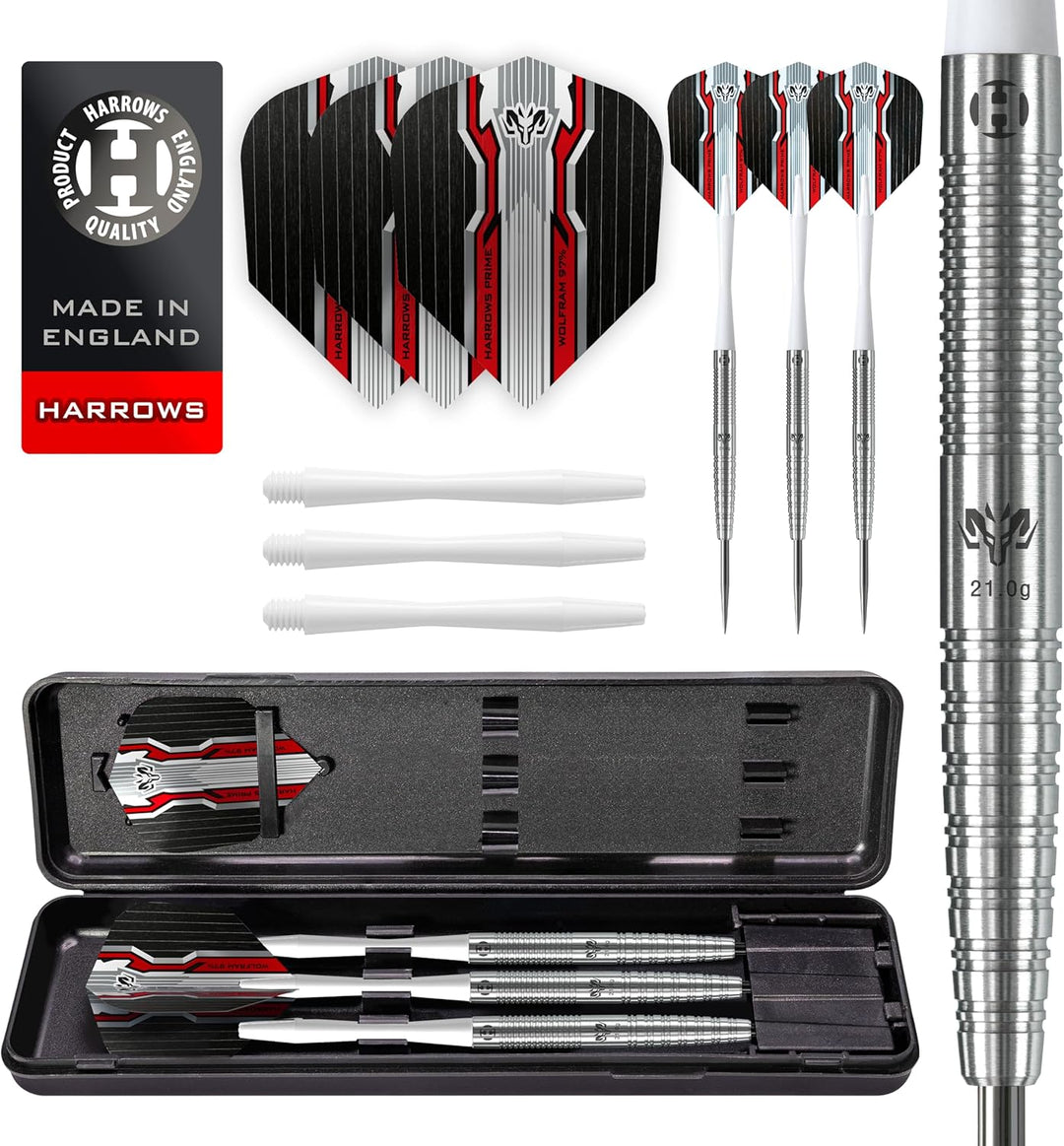 Harrows Wolfram 97% Tungsten Stahlspitzen Dart Set 21g, 22g, 23g, 24g, 25g & 26g - Inklusive Speedli