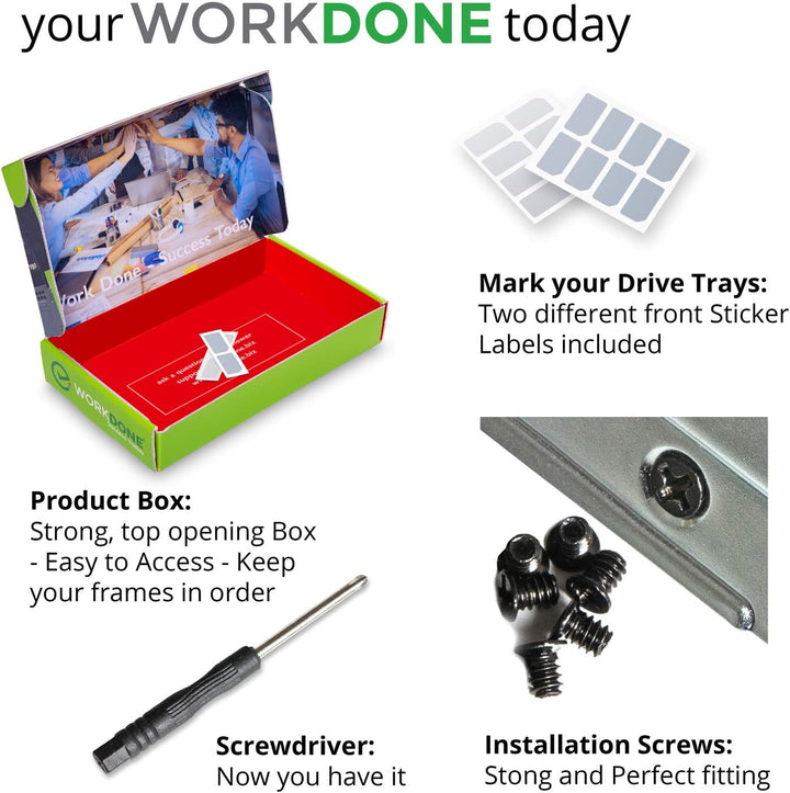 WORKDONE 4er-Pack - 3,5-Zoll Festplatten-Caddy - kompatibel für Dell PowerEdge Server - Handbuch - A