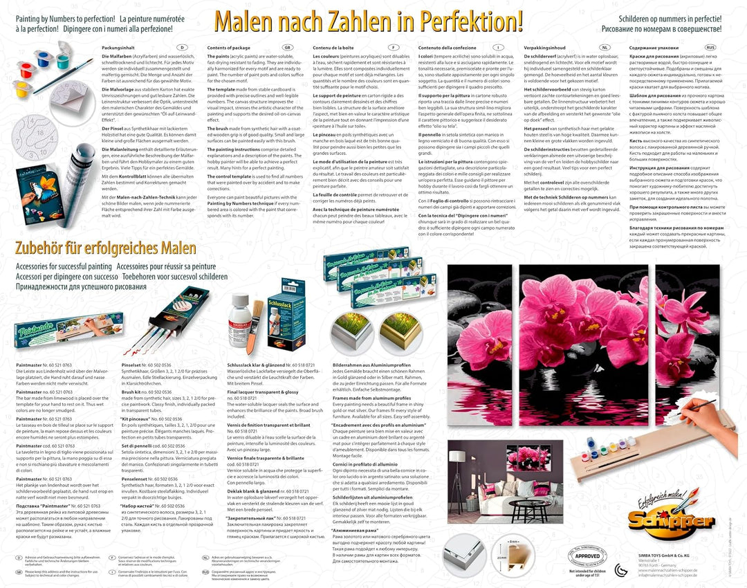 Schipper 609260603 Malen nach Zahlen, Orchideen - Bilder malen für Erwachsene, inklusive Pinsel und