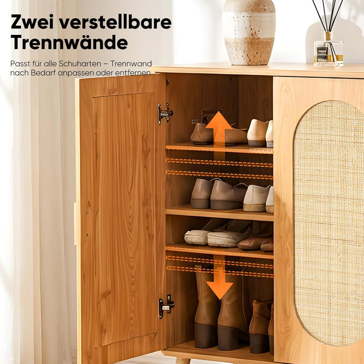 HOKEEPER Schuhschrank aus Holz, Schmaler Doppeltür (87x40x100cm),Shoe Cabinet, Schuhkipper für bis z