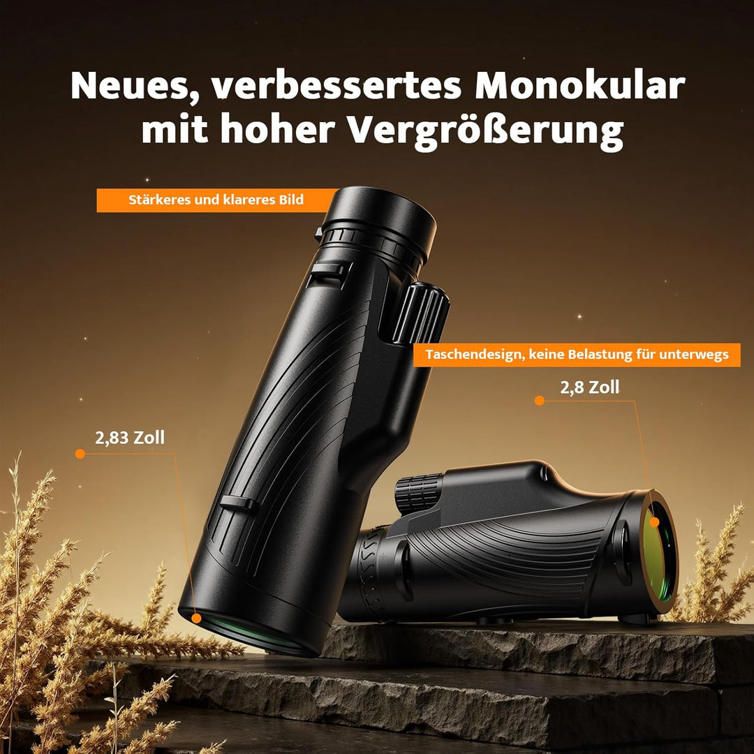 Usogood 12×56 Monokular, HD Fernrohr Erwachsene mit BAK4-Prisma und FMC-Beschichtung für Vogelbeobac