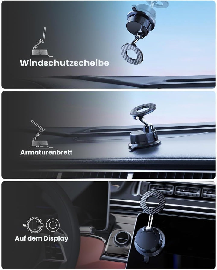 AMSKY Handyhalterung Auto Magnet für Magsafe Autohalterung, Vakuum Saugnapf Magnetische Handy Halter