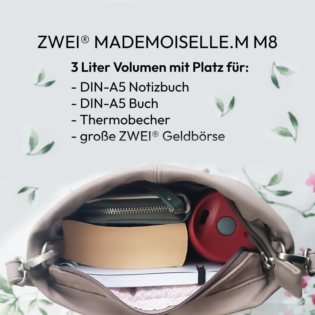 Zwei M8 Umhaengetasche Nubuk-black, Nubuk-black