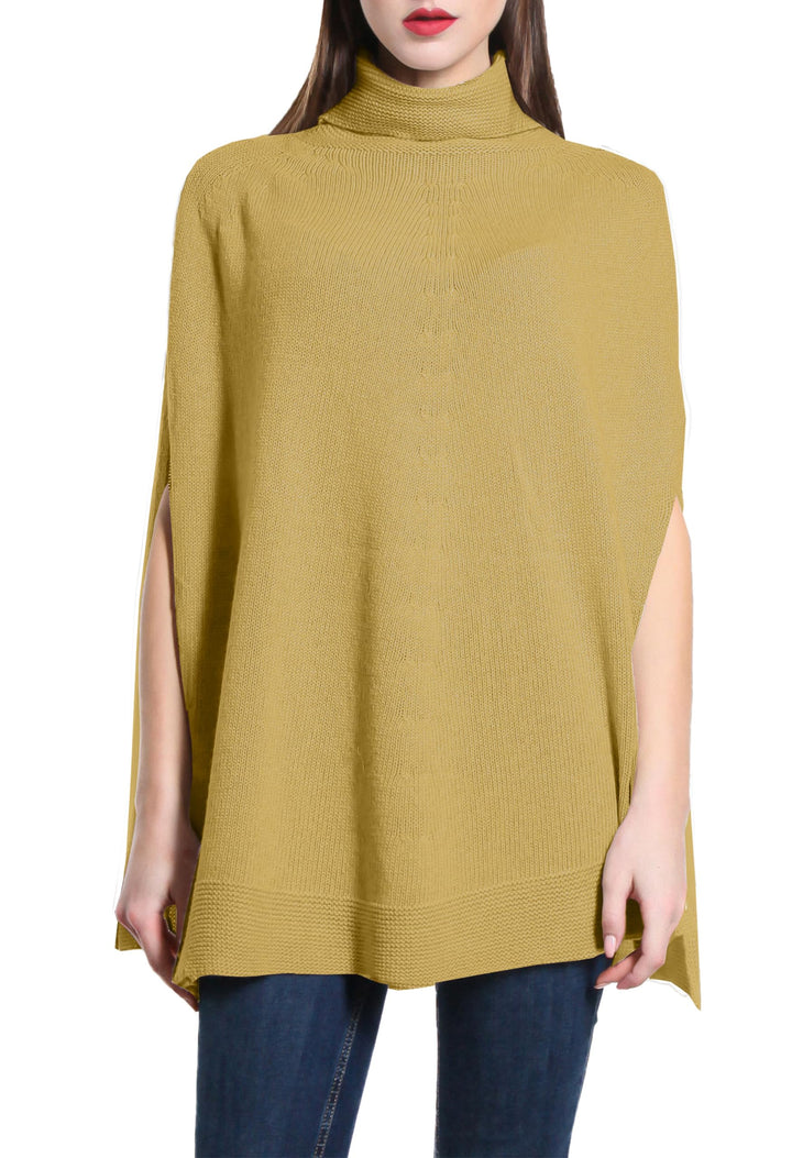 Damen Strickponcho Flechtmuster Rundhals Weich Herbst (Code 5348) Einheitsgrösse 8840 Camel, Einheit