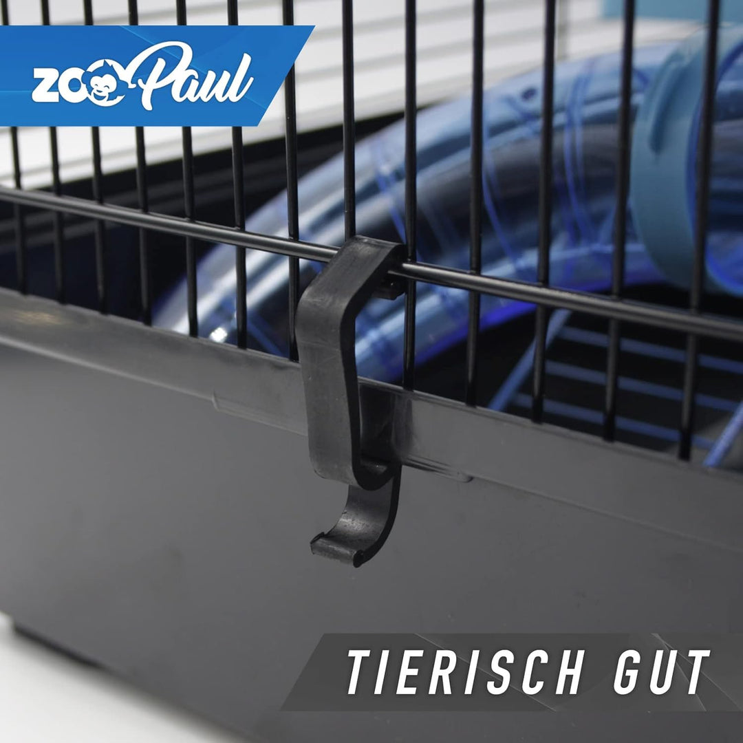 ZooPaul XXL Nagerkäfig Hamsterkäfig schwarz beige Maus Käfig Tunnelsystem Zubehör (blau), blau