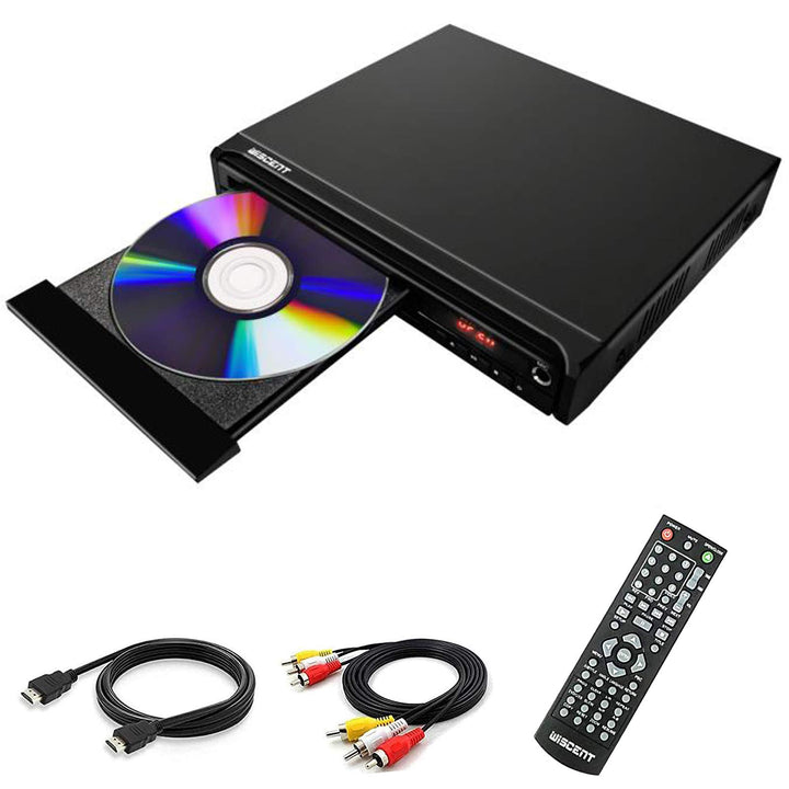 WISCENT DVD-Player für TV mit HDMI/AV/Koaxial Ausgang(HDMI Kabel enthaltenl),USB 2.0 Mediaplayer,All