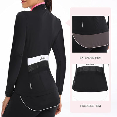 Santic Fahrradjacke Damen Winter Thermo Jacken Winddichte Laufjacke Leichte Atmungsaktiv Langarm Ref