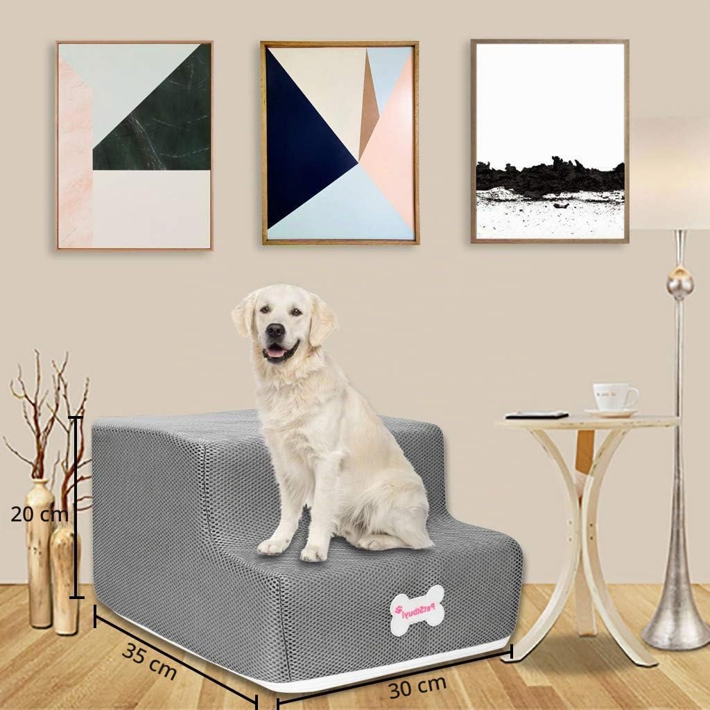 2-stufige Hundetreppe für Hochbett und Couch, 20cm hoch für Hunde, breitere Haustiertreppe für klein