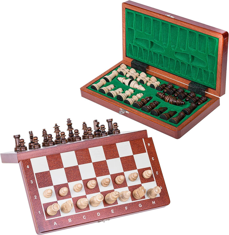 Schach Schachspiel - MAGNETISCHE Basic - 26,5 x 26,5 cm - Schachfiguren & Schachbrett aus Holz