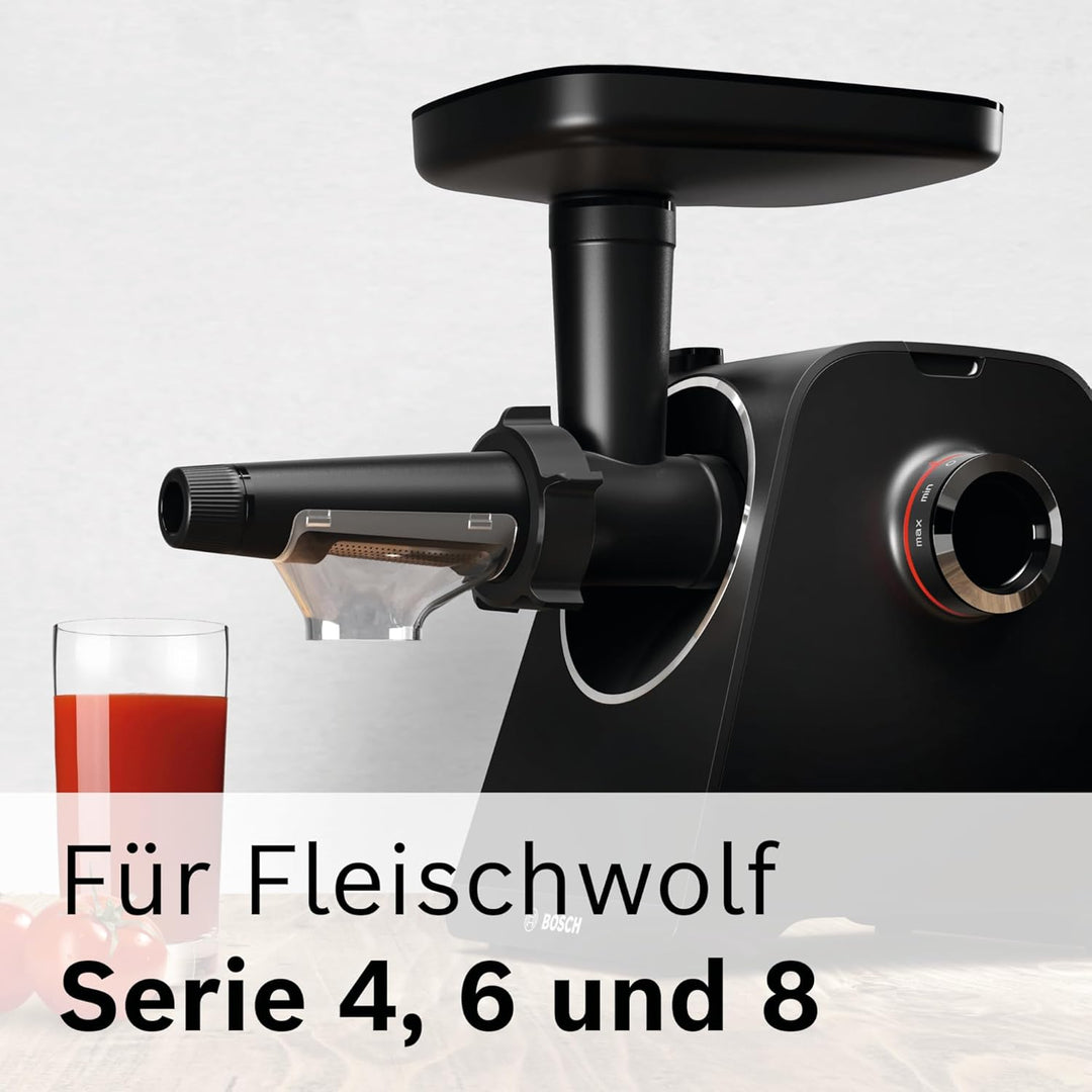 Bosch Zubehör Saftpresse für Fleischwolf Serie 4 und Serie 6, 4 Trommeln zum Raspeln, feinen Reiben,
