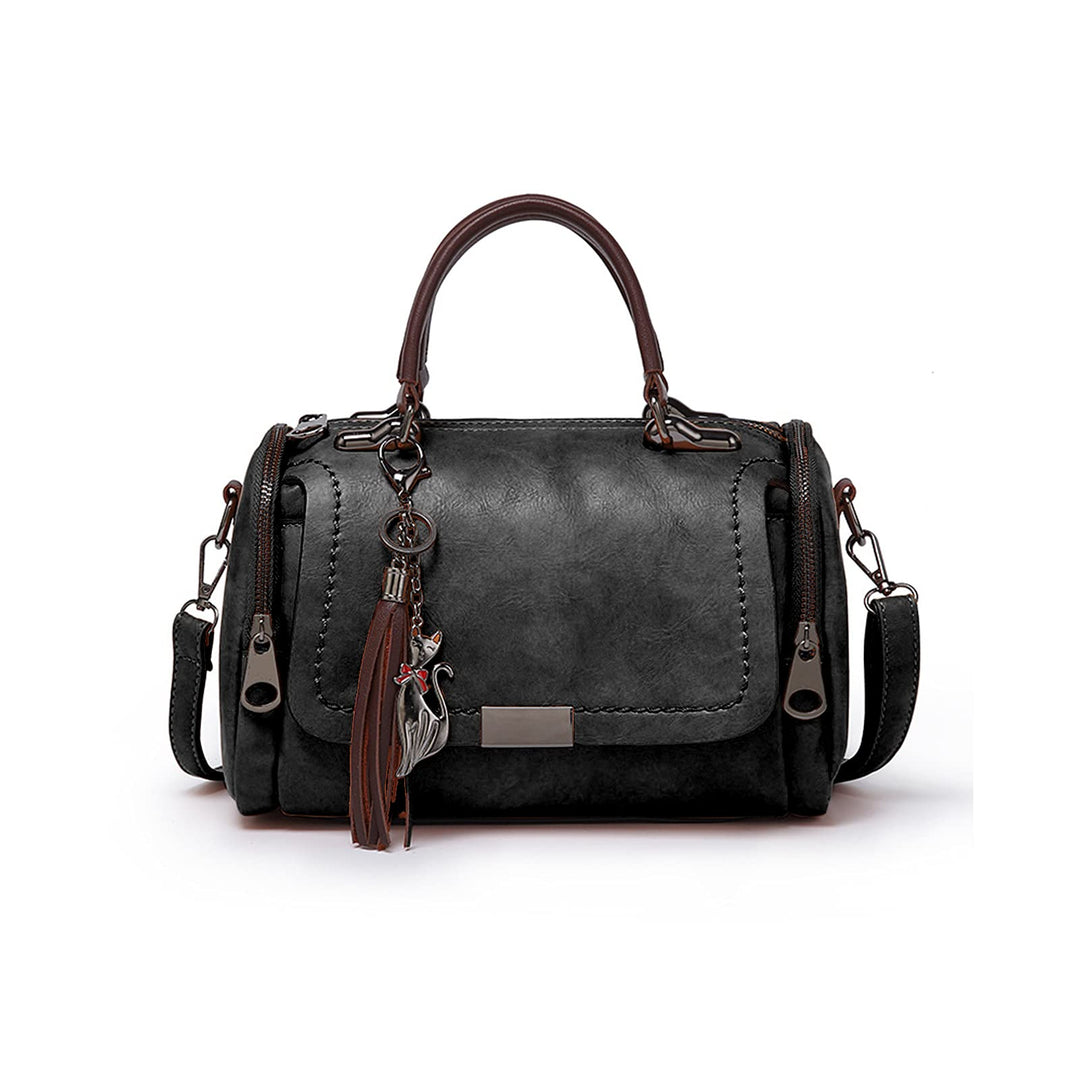 PORRASSO Retro Handtasche Damen Umhängetaschen Frauen Schultertaschen Wasserdicht PU Leder Henkeltas